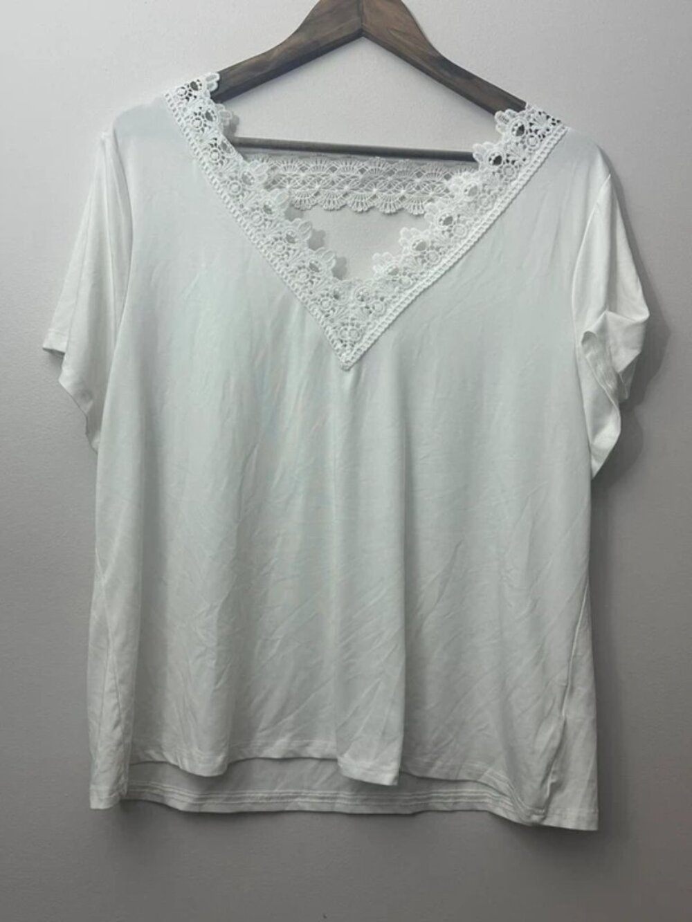 Shein Curve White Lace Blouse 1XL
